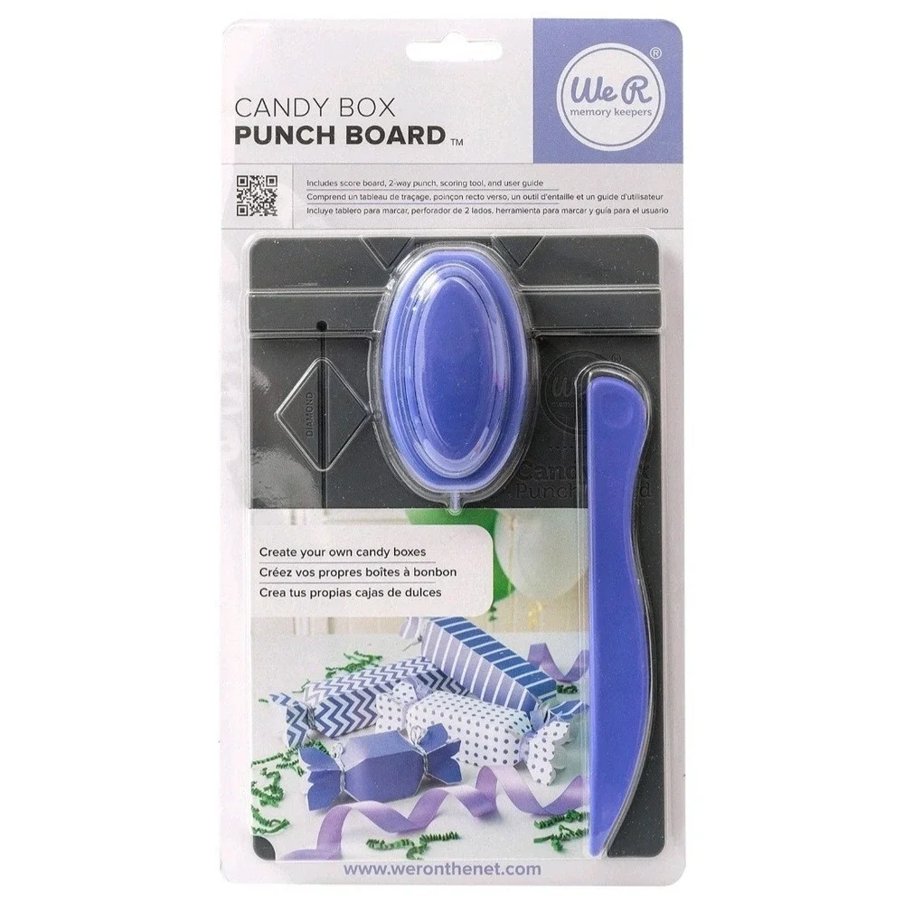 Candy Box Punch Board by We R Memory Keepers  W/ 2 Way Punch Board, Scoring Tool